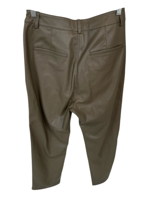 AG Size 28 Green Vegan Leather High Waist Straight Leg Pants Green / 28