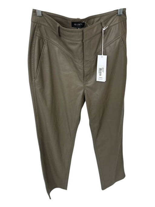 AG Size 28 Green Vegan Leather High Waist Straight Leg Pants Green / 28