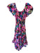 Lilly Pulitzer Size L Maroon & Pink Cotton Flutter Sleeves Botanical Maxi Dress Maroon & Pink / L