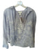 Calypso Size M Blue & White Cotton Long Sleeve Tropical Button Down Top Blue & White / M