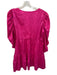 Crosby Size M Magenta Polyester Satin Jaquard Mini V-neck Dress Magenta / M