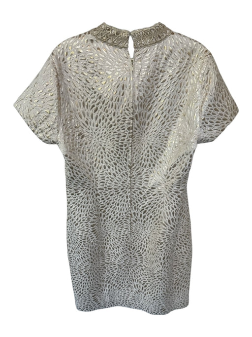 Lilly Pulitzer Size 12 Gold Rayon & Polyester Metallic Jacquard high neck Dress Gold / 12