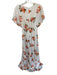 BTFL-life Size XS Cream Polka Dots V Neck Oranges Maxi Dress XS