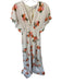 BTFL-life Size XS Cream Polka Dots V Neck Oranges Maxi Dress XS