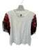 Queen of Sparkles Size S White Cotton & Spandex Sequins Fringe Top White / S