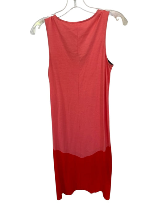 Natori Size S Coral & Orange Cotton Blend Color Block Sleeveless Maxi Dress Coral & Orange / S
