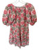 Marigold Size M Pink & Green Cotton Short Balloon Sleeve Trees Plant Print Dress Pink & Green / M