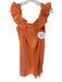 Victoria Dunn Size M Orange Cotton & Linen Flutter Cap sleeve Maxi Dress Orange / M