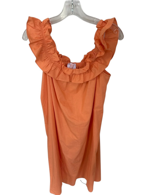 Victoria Dunn Size M Orange Cotton & Linen Flutter Cap sleeve Maxi Dress Orange / M