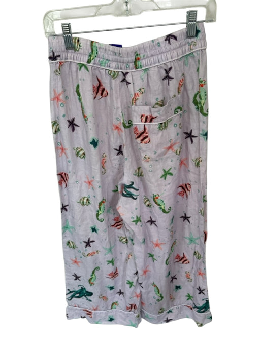 Hill House Size M Purple & Multi Linen Ocean Life Print Drawstring Jogger Pants Purple & Multi / M