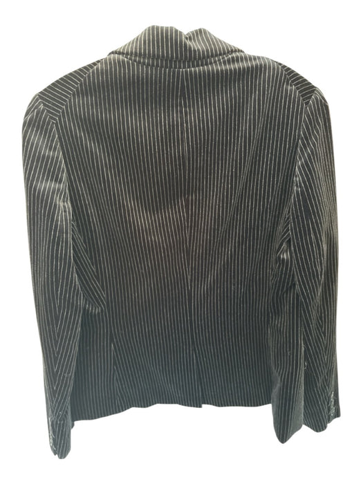 Theory Size M Black & Gray Velvet Long Sleeve Pinstripe 2 Button Jacket Black & Gray / M