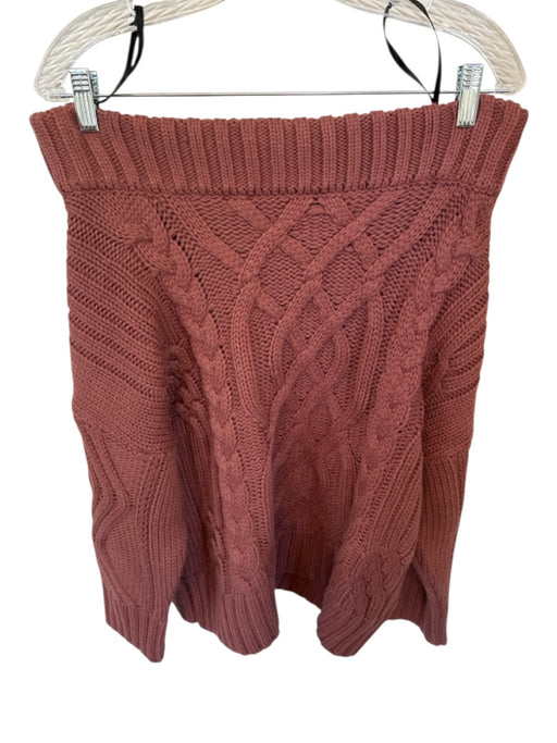 J.O.A Size M Mauve Acrylic Off Shoulder Chunky Knit Long Sleeve Sweater Mauve / M