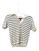 Rag & Bone Size XXS Cream Cotton & Nylon Collared Short Sleeve Striped Top Cream / XXS