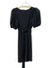 Wayf Size XS Black & White Polyester V Neck Short Puff Sleeve Back Zip Dress Black & White / XS