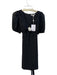 Wayf Size XS Black & White Polyester V Neck Short Puff Sleeve Back Zip Dress Black & White / XS