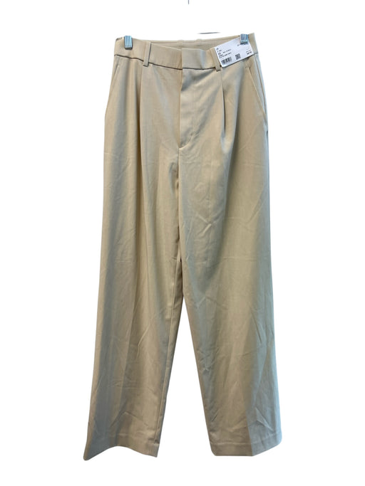 Uni Q Lo Size XS Cream Polyester Blend High Waist Wide Leg Pleated Pants Cream / XS