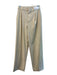 Uni Q Lo Size XS Cream Polyester Blend High Waist Wide Leg Pleated Pants Cream / XS