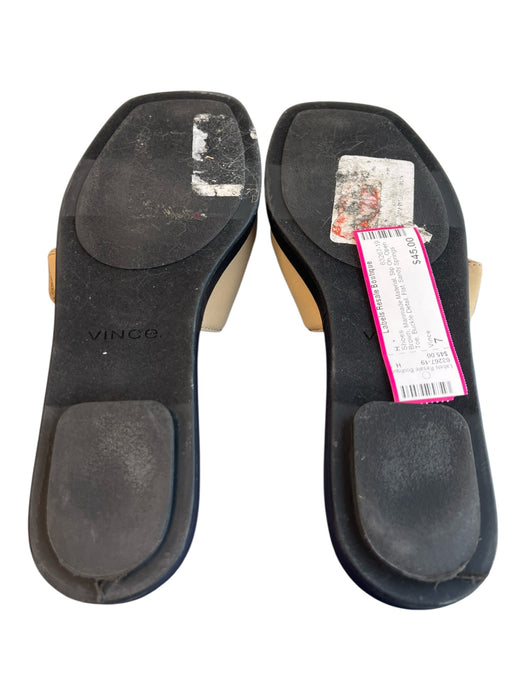 Vince Shoe Size 7 Brown Manmade Material Slip On Open Toe Buckle Detail Shoes Brown / 7