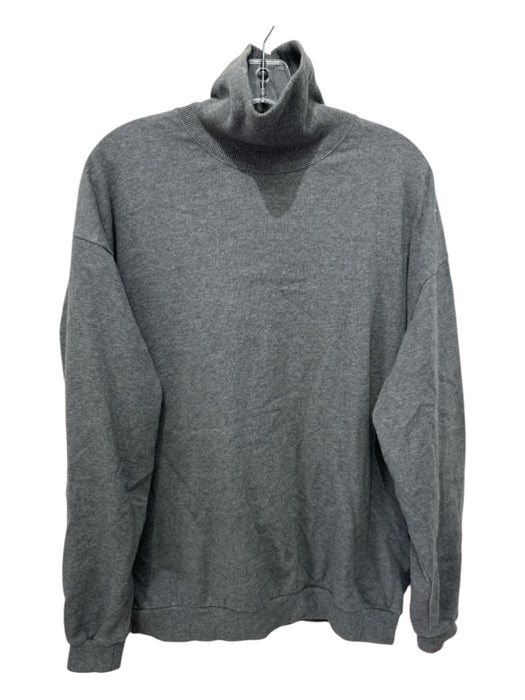 Beams Size M Grey Cotton Turtle Neck Solid Long Sleeve Ribbed Hem Sweater Grey / M