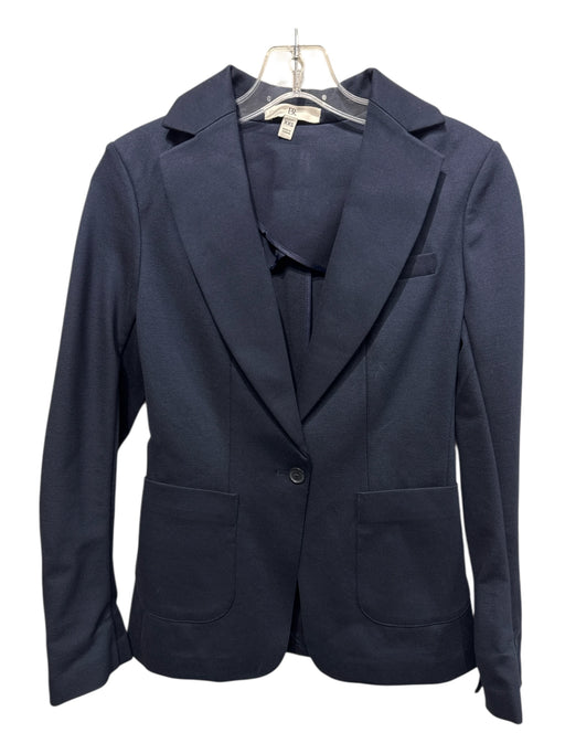 Banana Republic Size XXS Navy Blue Rayon Blend Long Sleeve One Button Jacket Navy Blue / XXS