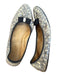 Salvatore Ferragamo Shoe Size 8.5 Cream & Gray Leather Snake Embossed Bow Flats Cream & Gray / 8.5