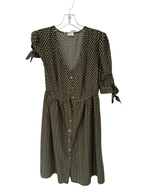 by Together Size L Green & White Polyester Short Sleeve Polka Dot Midi Dress Green & White / L