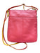 RFID Coral & Yellow Leather Side Zips Crossbody Bag Coral & Yellow / S