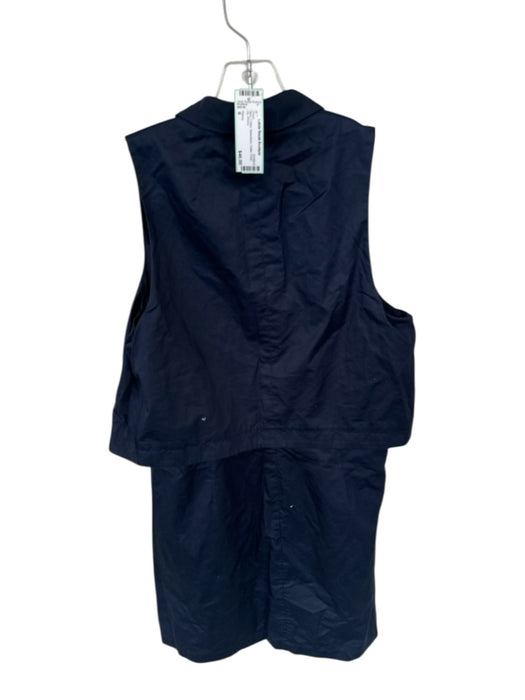 Theory Size 6 Navy Cotton Sleeveless Collar Front Zip Dress Navy / 6