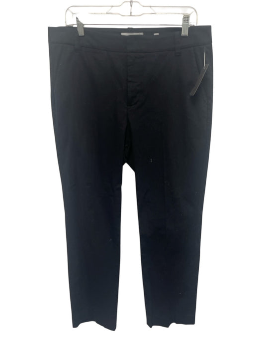 Vince Size 12 Black Cotton & Linen Zip Fly Pants Black / 12