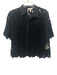 COS Size 8 Black Button Up Crochet Lace Top Black / 8