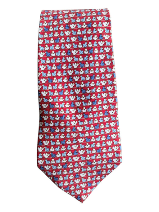 Ferragamo Red & White Silk Chicken Men's Tie Red & White