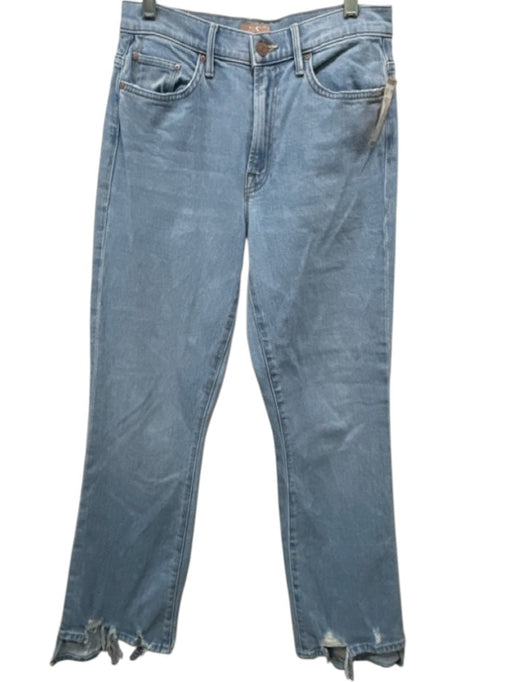 Mother Size 27 Light Wash Cotton Denim Zip Fly High Rise Slim Straight Jeans Light Wash / 27