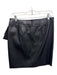 Worth Size 6 Black Leather Back Zip Gathered Ruffle Detail Mid Thigh Skirt Black / 6