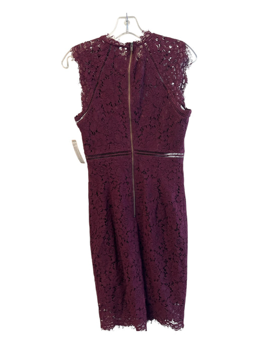 Bardot Size Small Wine Polyamide Blend Lace Overlay lined Round Neck Dress Wine / Small