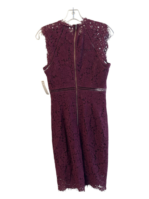 Bardot Size Small Wine Polyamide Blend Lace Overlay lined Round Neck Dress Wine / Small