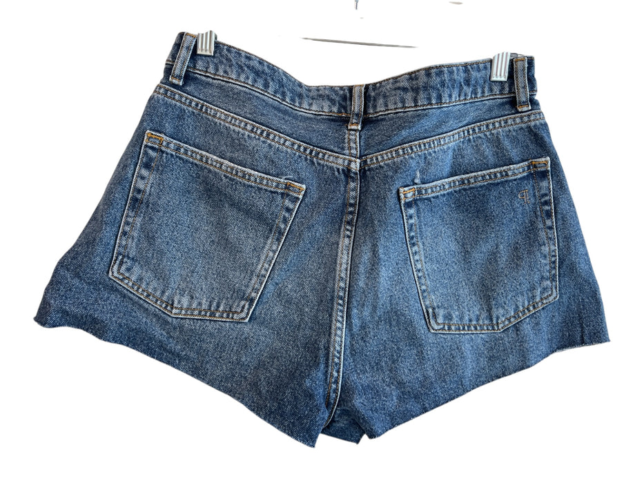 Pilcro Size 30 Med Dark Wash Cotton Blend Zip Fly Rhinestone 5 Pocket Shorts Med Dark Wash / 30