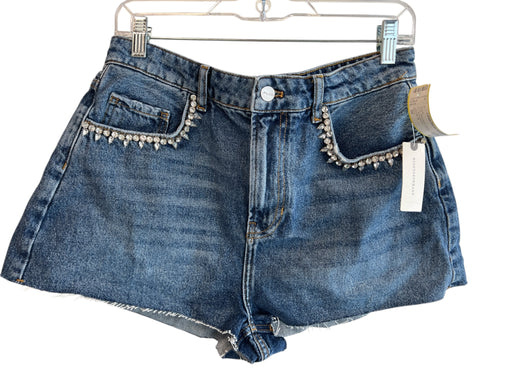 Pilcro Size 30 Med Dark Wash Cotton Blend Zip Fly Rhinestone 5 Pocket Shorts Med Dark Wash / 30