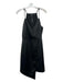 Lulus Size Est M Black V Neck Faux Wrap Back Zip Sleeveless Dress Black / Est M