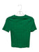 Zara Size M Green Cotton Blend Crew Neck Ribbed Short Sleeve T Shirt Top Green / M