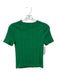 Zara Size M Green Cotton Blend Crew Neck Ribbed Short Sleeve T Shirt Top Green / M