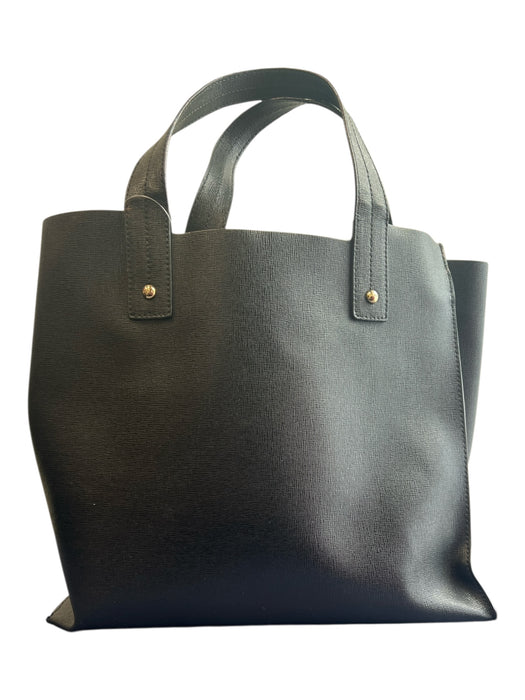 Furla Black Leather Interior Zip 2 handles Gold Hardware Bucket Bag Black / Medium