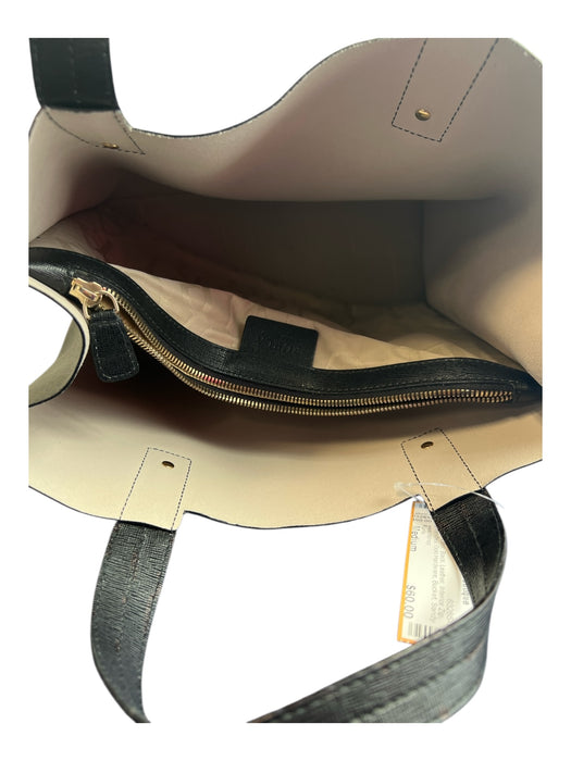 Furla Black Leather Interior Zip 2 handles Gold Hardware Bucket Bag Black / Medium