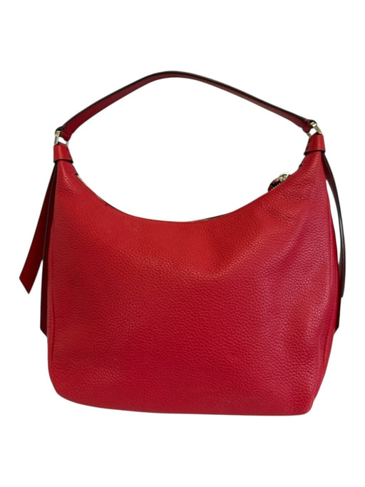 Kate Spade Red Pebble Leather Gold hardware Crescent Shoulder Bag Red / S