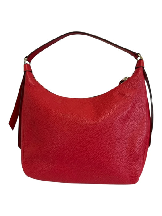 Kate Spade Red Pebble Leather Gold hardware Crescent Shoulder Bag Red / S