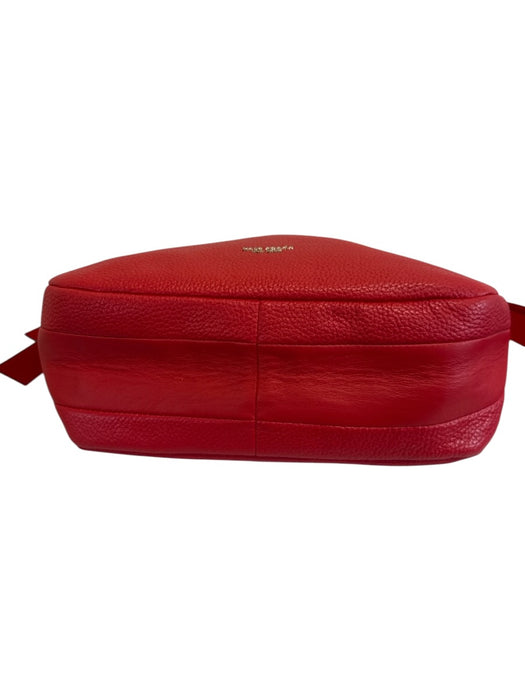 Kate Spade Red Pebble Leather Gold hardware Crescent Shoulder Bag Red / S