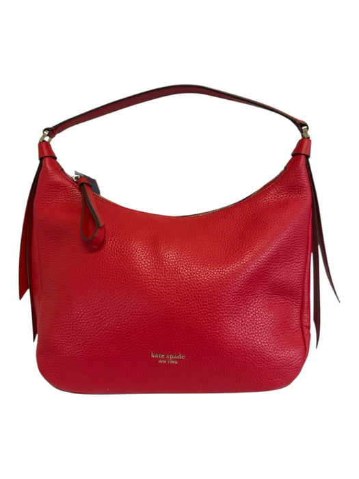 Kate Spade Red Pebble Leather Gold hardware Crescent Shoulder Bag Red / S
