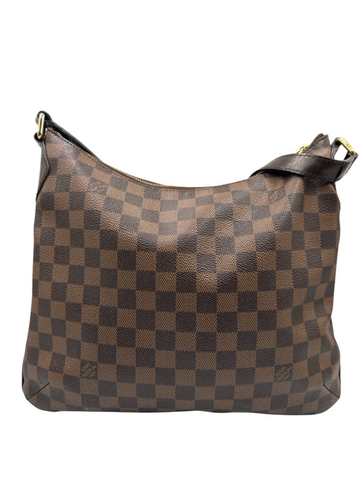 Louis Vuitton Brown Coated Canvas Gold hardware Damier Ebene Zip Top Bag Brown / S
