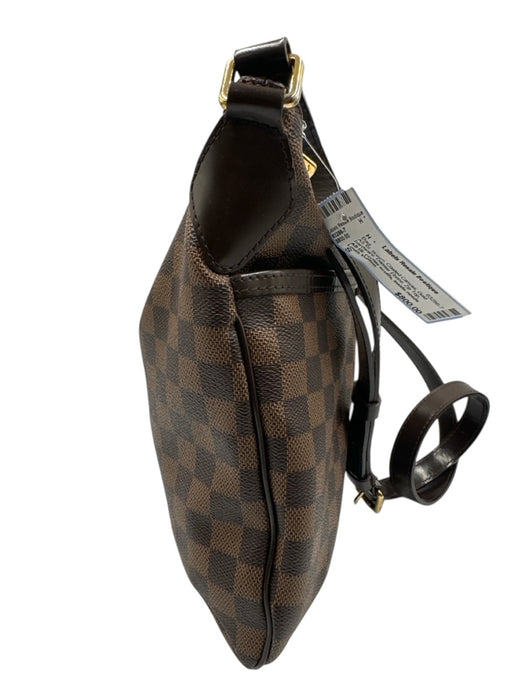Louis Vuitton Brown Coated Canvas Gold hardware Damier Ebene Zip Top Bag Brown / S