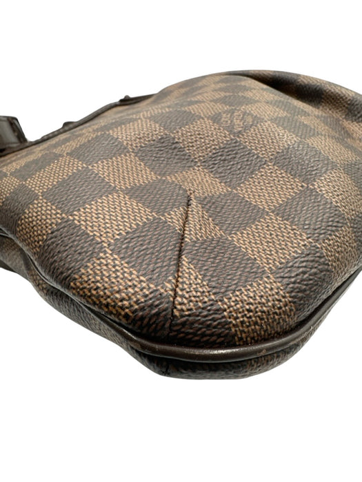 Louis Vuitton Brown Coated Canvas Gold hardware Damier Ebene Zip Top Bag Brown / S