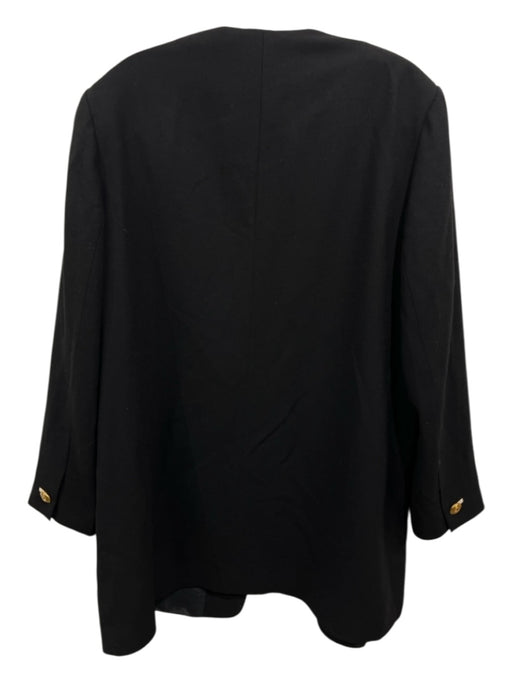 Louis Feraud Size 14 Black, Gold & Cream Wool Blend Gold Buttons Jacket Black, Gold & Cream / 14